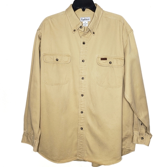 Carhartt Other - Carhartt XL long sleeve button down tan shirt
